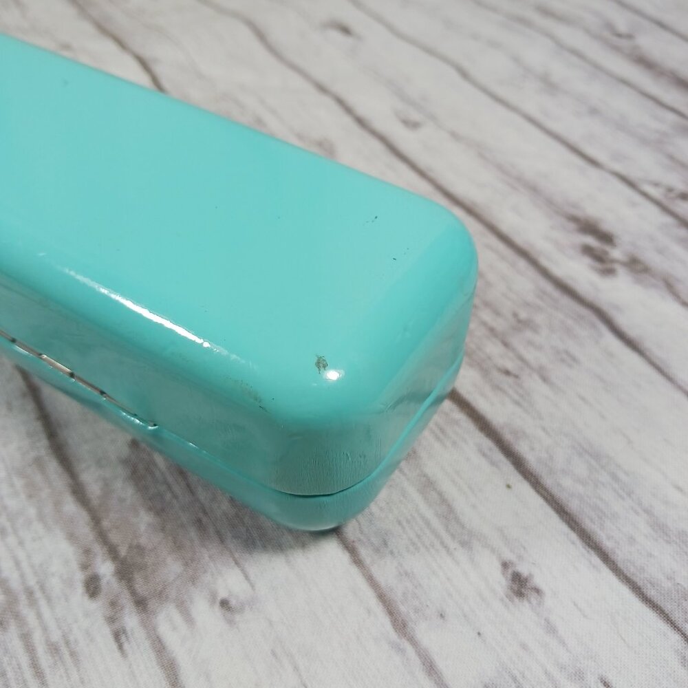 Tiffany & Co. Hard Shell Eyeglass Case Tiffany Blue Ext. Tan Suede Interior 6x2" - Picture 15 of 15